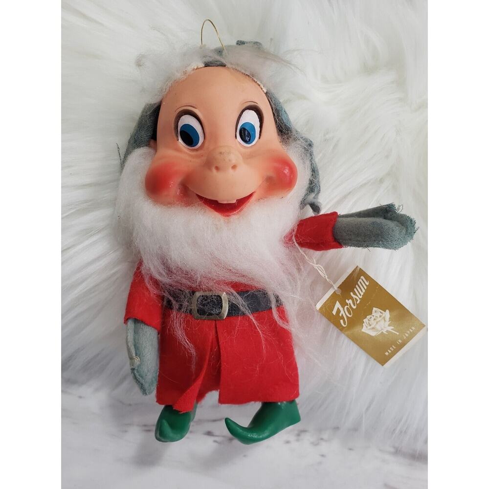 Vintage 1968 Christmas Elf Figure Ornament Vinyl Head Jestia Forsum‎ JAPAN 8"